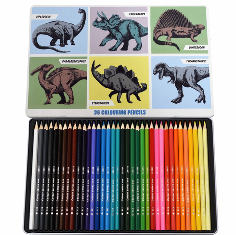 36 Colouring Pencils – Prehistoric Land - Rex London