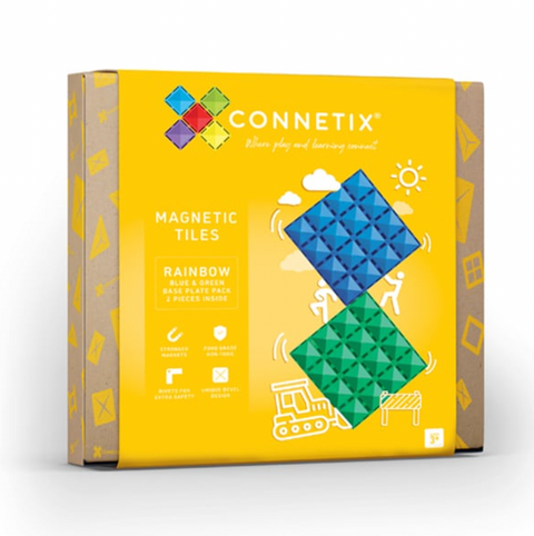 Base Plate pack 2 pc - Blue & Green - Connetix Tiles
