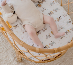 Waterproof Bassinet Sheet - Oakwood Farm - Bambella Designs