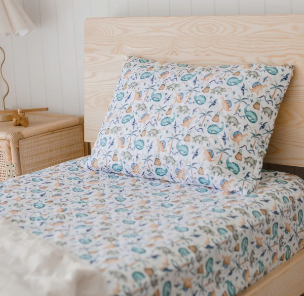 Waterproof Standard Pillowcase | Wild Dinosaurs - Bambella Designs DISCOUNTED