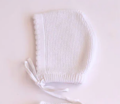 Knitted Beanie - White Newborn - Kute Cuddles