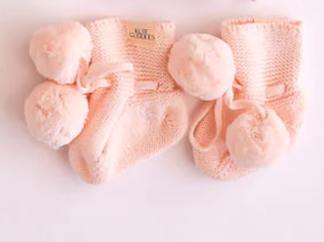 Knitted Booties - Pink Newborn - Kute Cuddles