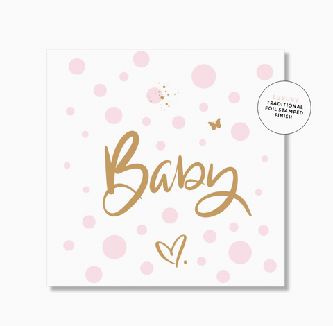 Spotty Baby Pink - Mini Card - Just Smitten