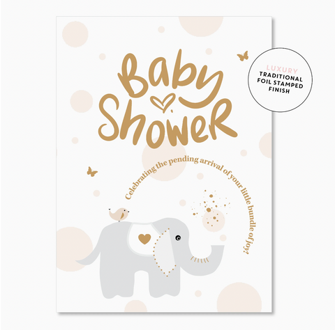 Baby Shower - Elephant - Card - Just Smitten