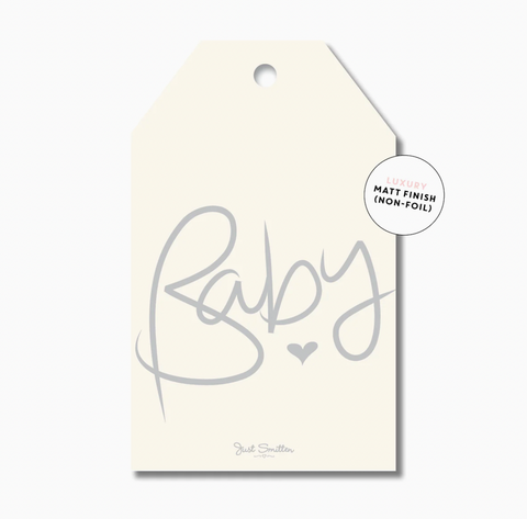 Baby Gift Tag - Plain Dove - Just Smitten