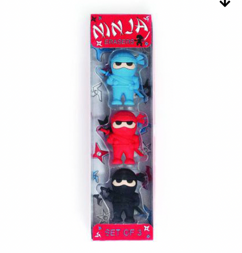 Eraser – Ninja set of 3 - Ooly