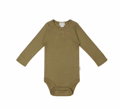 Organic Cotton Modal Long Sleeve Bodysuit - Buffalo - Jamie Kay