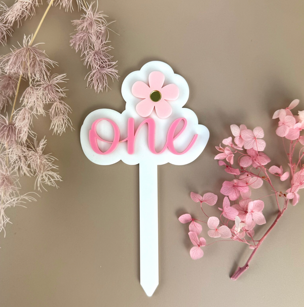 Cake Topper - One - Flower - Luma Light