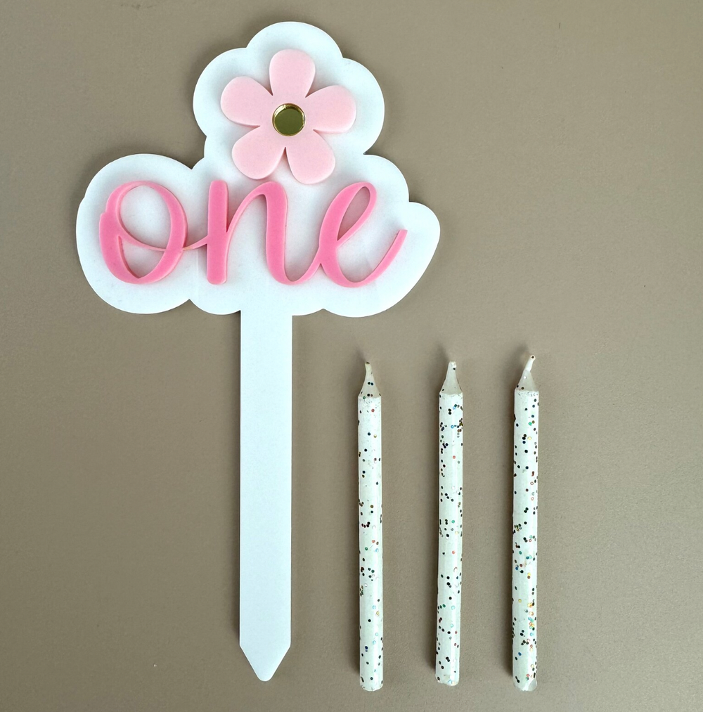 Cake Topper - One - Flower - Luma Light