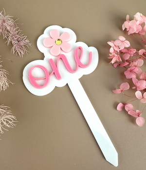 Cake Topper - One - Flower - Luma Light