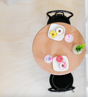 Dollhouse Round Bistro Dining Table | Natural Wood - Macy Mae Dollhouse Designs - DISCOUNTED