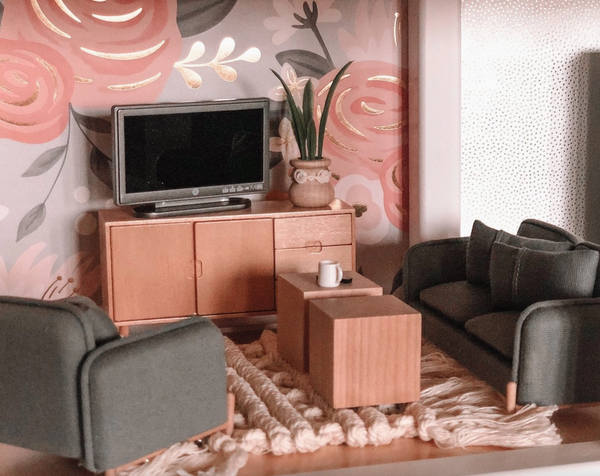 Dollhouse Flat Screen Tv + Remote - Macy Mae Dollhouse Designs - DISCOUNTED