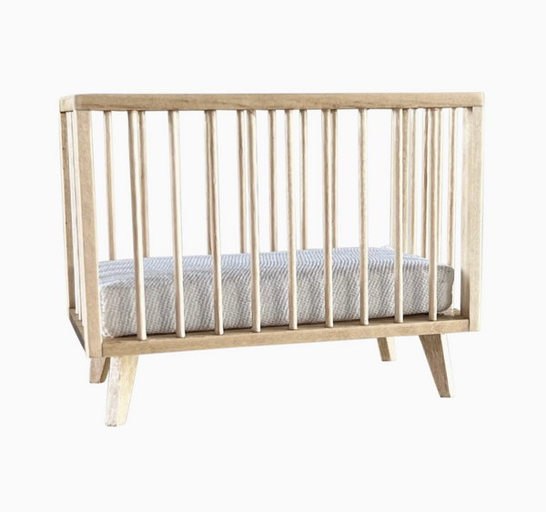 Dollhouse Nursery Crib + Mattress | Natural Wood - Macy Mae Dollhouse Designs - DISCOUNTED