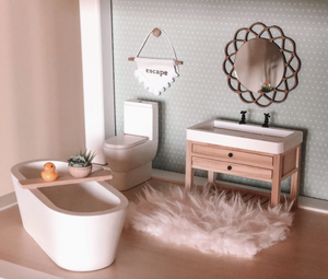 Dollhouse Oval Soaking Bath Tub | White - Macy Mae Dollhouse Designs - DISCOUNTED