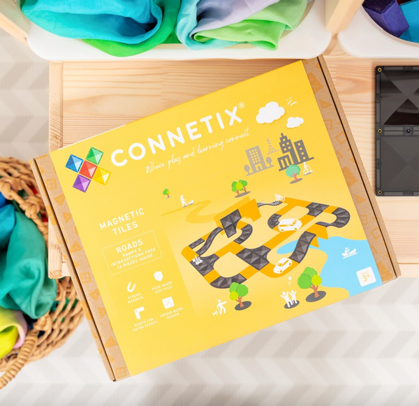 Roads Ramps and Intersections Pack - 16 piece - Connetix Tiles