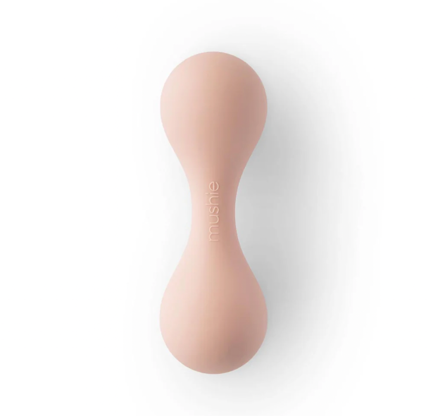 Silicone Baby Rattle - Blush - Mushie DISCOUNTED