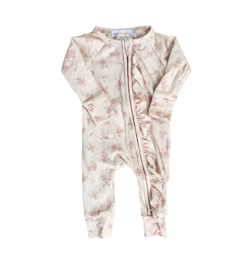 Frill Zip Romper | Country Floral - Little and Fern - DISCOUNTED