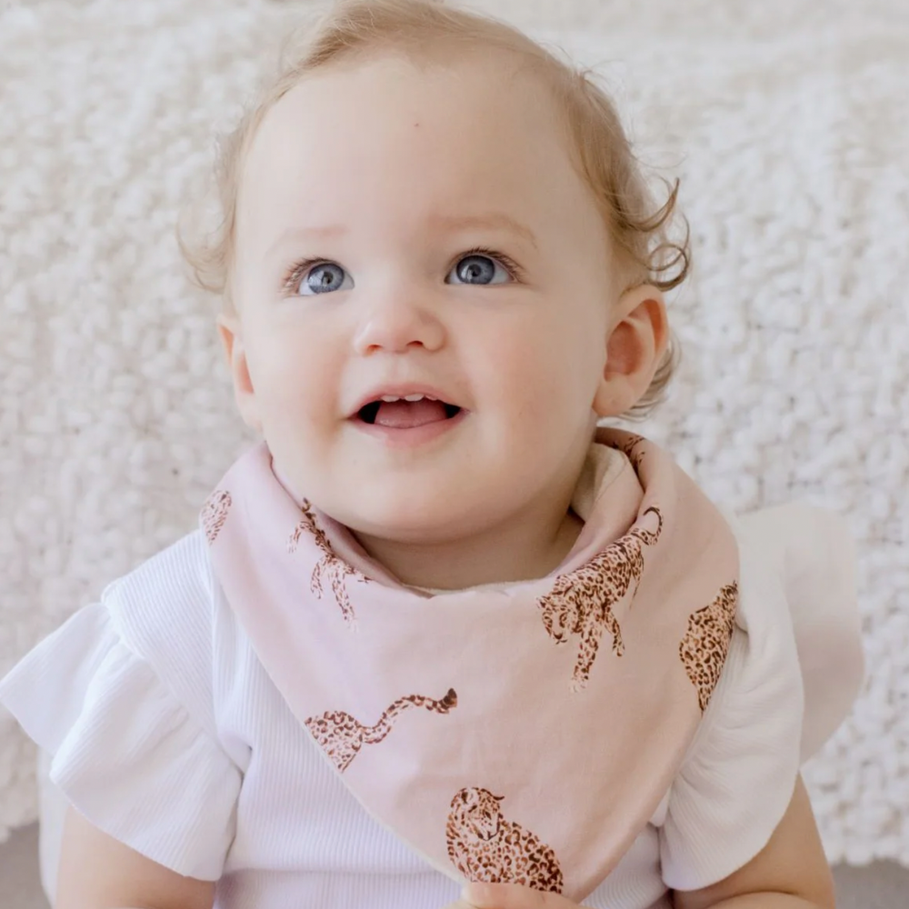 Bandana Bibs - Cheetah & Chestnut - 2 pack - Bambella Designs