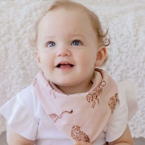 Bandana Bibs - Cheetah & Chestnut - 2 pack - Bambella Designs