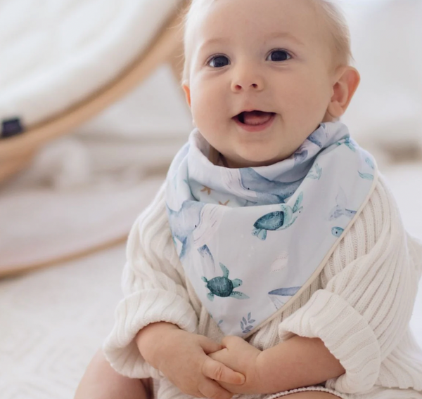 Bandana Bibs - Turtle Bay & Dusty Blue - 2 pack - Bambella Designs
