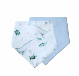 Bandana Bibs - Turtle Bay & Dusty Blue - 2 pack - Bambella Designs