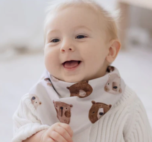 Bandana Bibs - Bear in There & Oat - 2 pack - Bambella Designs