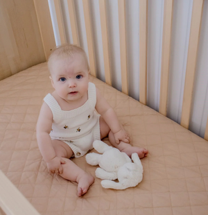 Waterproof Cot Sheet & Mattress Protector - Nude - Bambella Designs