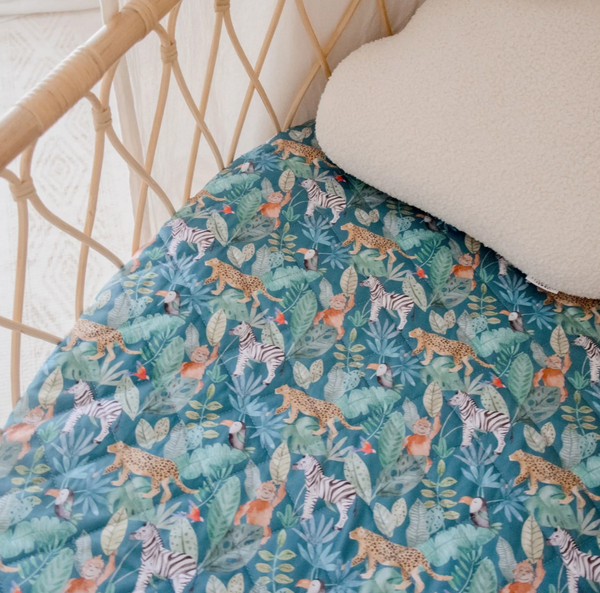 Waterproof Bassinet Sheet - Jungle Palms - Bambella Designs DISCOUNTED