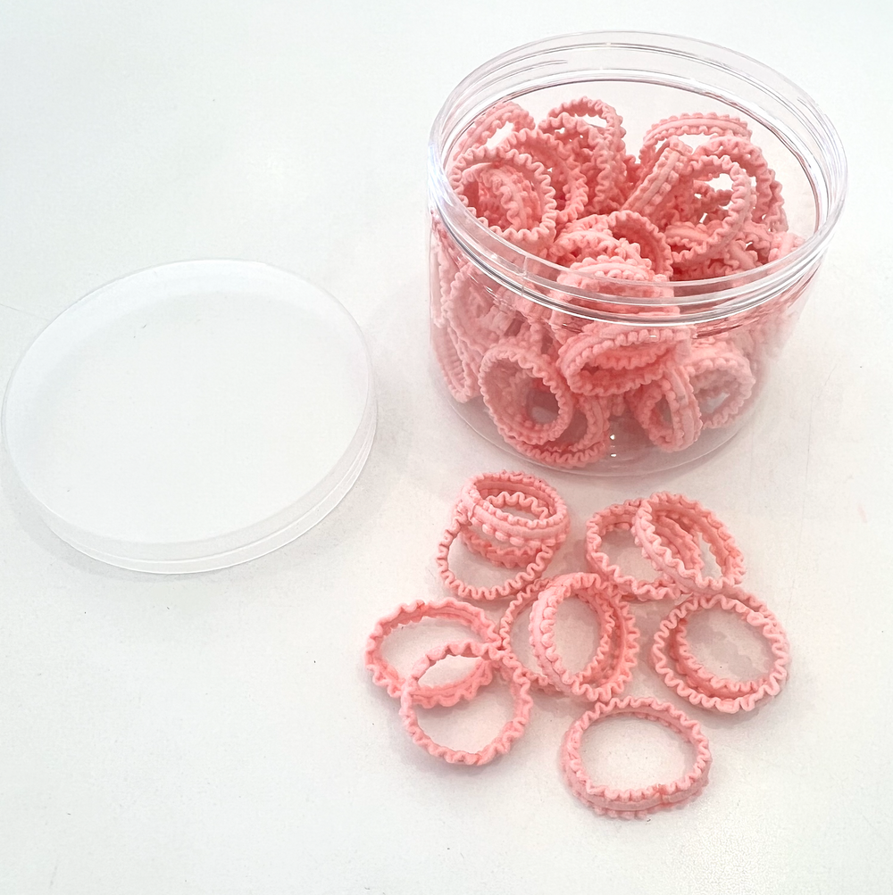 Small Seamless Ribbed Hair Ties - Baby Pink - Peppa Penny