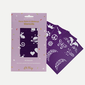 Reusable Adhesive Face Paint & Makeup Stencils - Purple - Oh Flossy