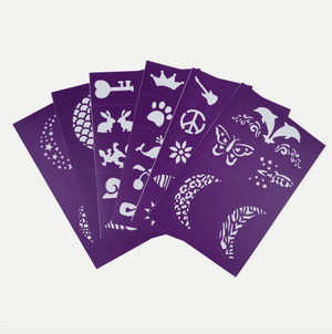 Reusable Adhesive Face Paint & Makeup Stencils - Purple - Oh Flossy