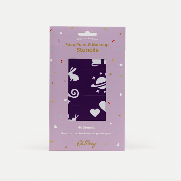Reusable Adhesive Face Paint & Makeup Stencils - Purple - Oh Flossy