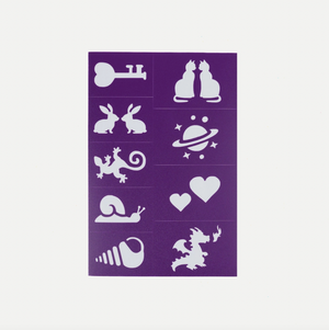 Reusable Adhesive Face Paint & Makeup Stencils - Purple - Oh Flossy