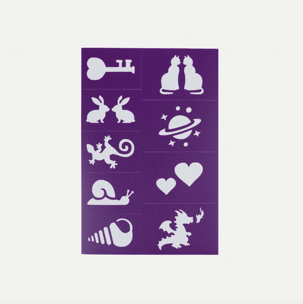 Reusable Adhesive Face Paint & Makeup Stencils - Purple - Oh Flossy