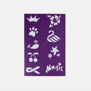Reusable Adhesive Face Paint & Makeup Stencils - Purple - Oh Flossy