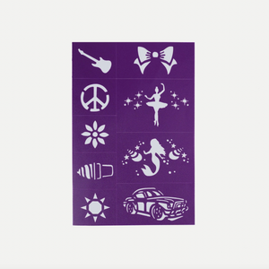 Reusable Adhesive Face Paint & Makeup Stencils - Purple - Oh Flossy