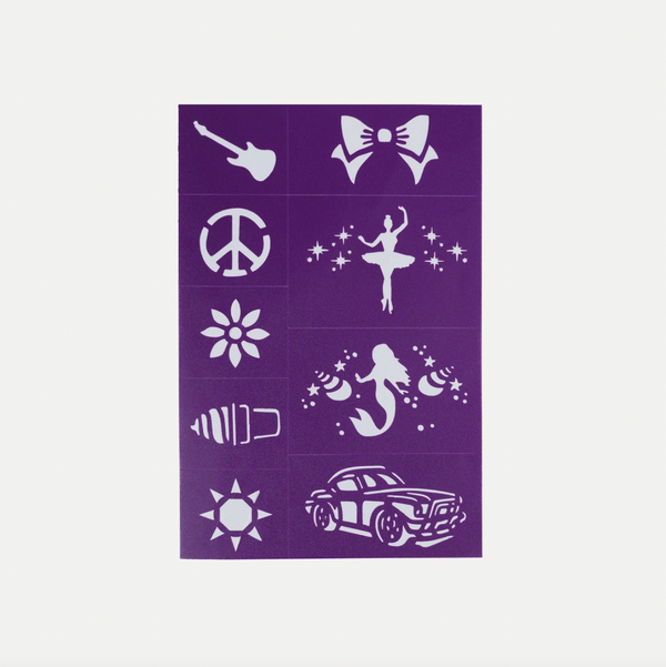Reusable Adhesive Face Paint & Makeup Stencils - Purple - Oh Flossy
