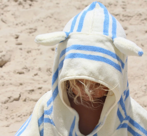 Kids Hooded Towel - Blue Stripe - Sunnylife