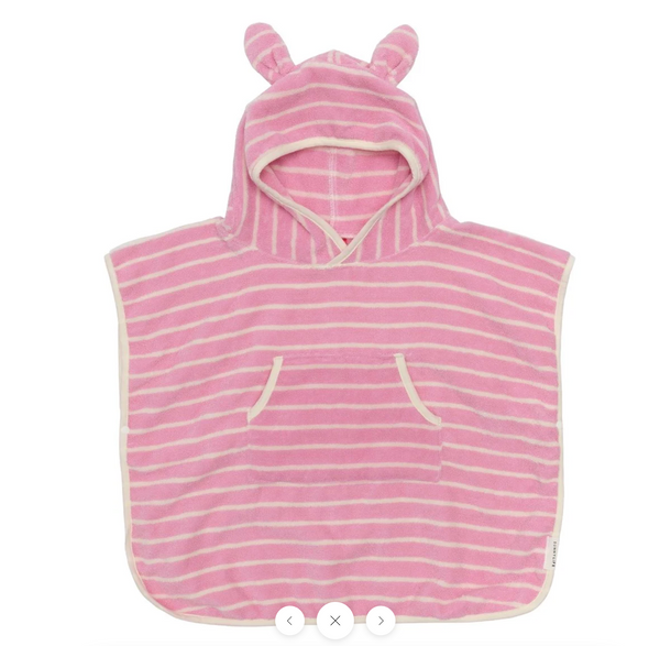 Kids Hooded Towel - Candy Pink Stripe - Sunnylife