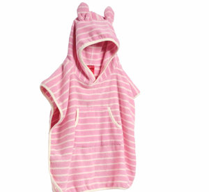 Kids Hooded Towel - Candy Pink Stripe - Sunnylife