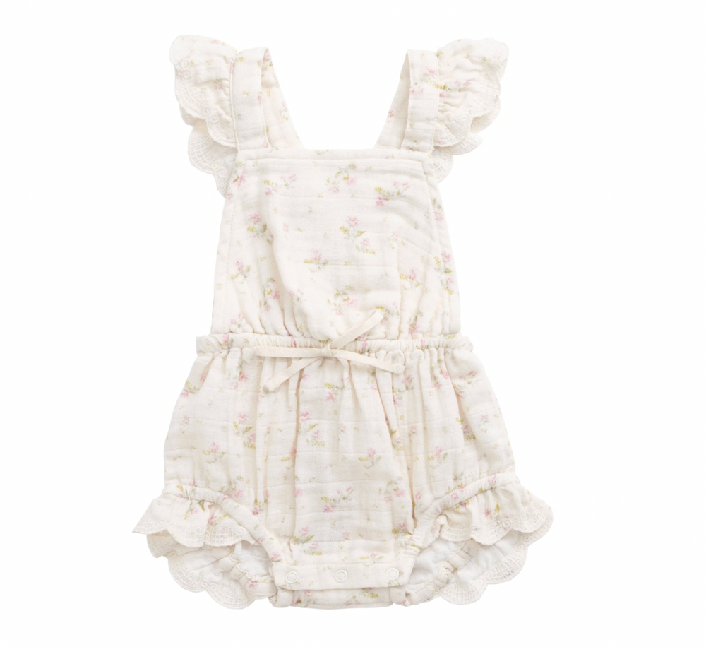 Organic Cotton Muslin Luciana Playsuit - Emelia Pink - Jamie Kay