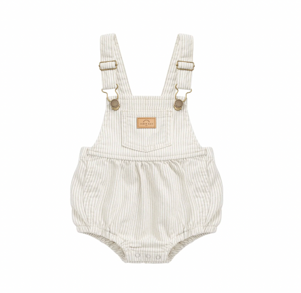 Pax Playsuit - Fine Vertical Stripe Sandy Brown/Cloud - Jamie Kay