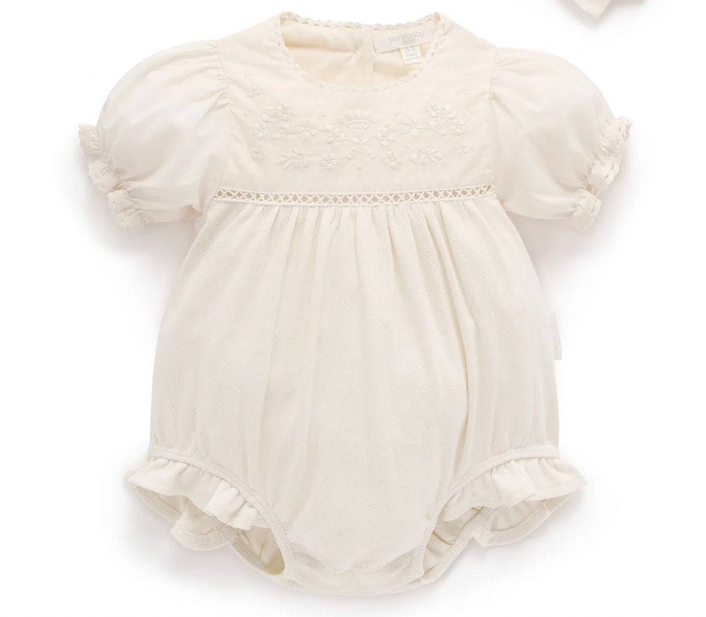 Embroidered Bodysuit Set - Pure Baby