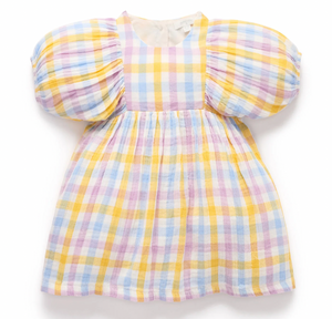Check Gathered Dress - Pure Baby