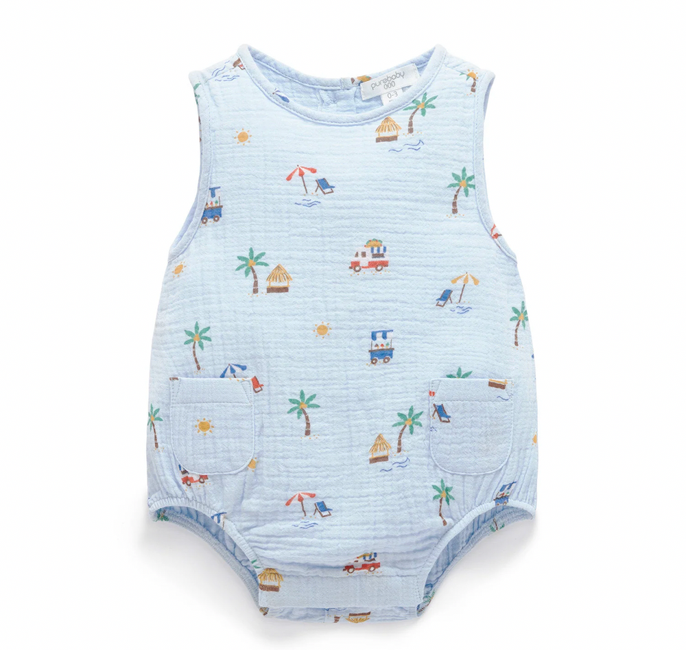 Cancun Crinkle Bodysuit - Pure Baby