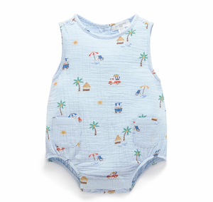 Cancun Crinkle Bodysuit - Pure Baby