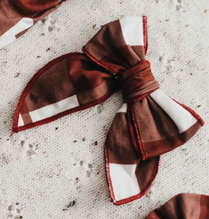 Red Gingham Clip Bow - Bencer & Hazelnut