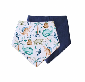 Bandana Bibs - Wild Dinosaurs & Storm - 2 pack - Bambella Designs