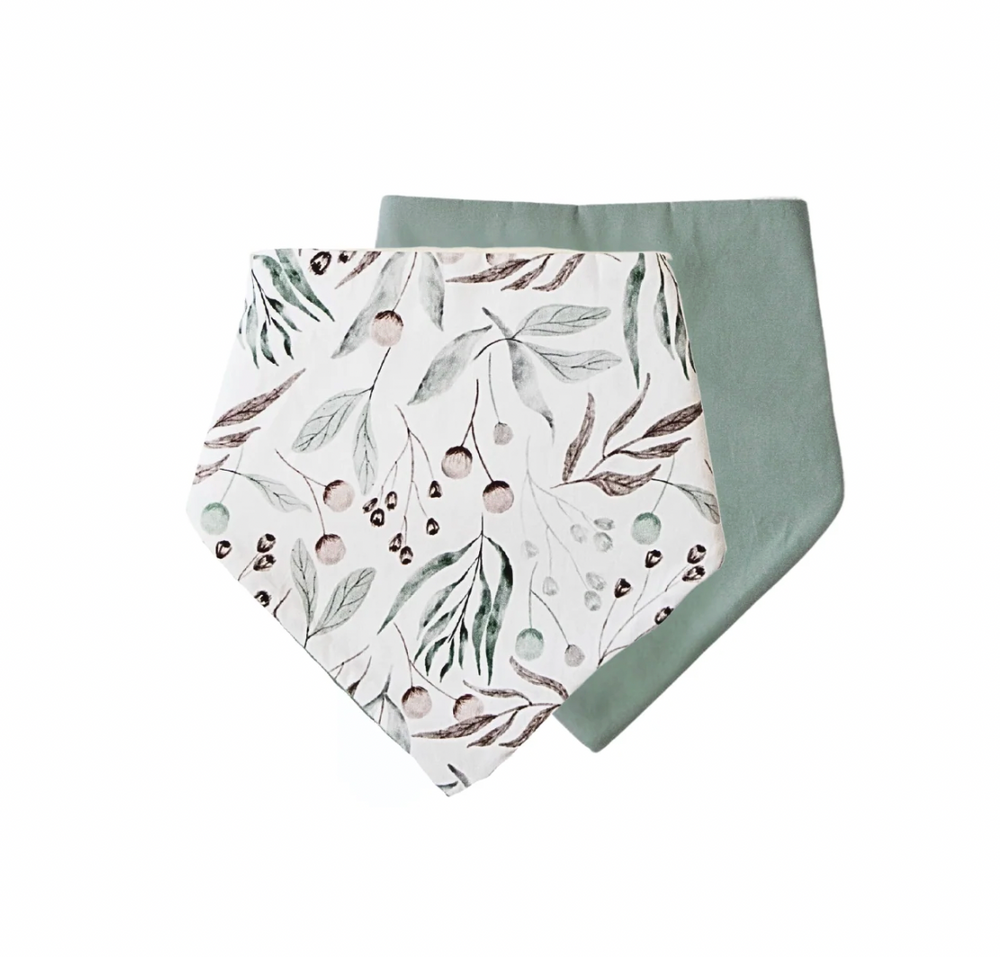 Bandana Bibs - Botanical & Lagoon - 2 pack - Bambella Designs