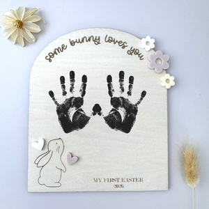 Some Bunny Loves You Baby's First Easter Handprint Plaque - Luma Light